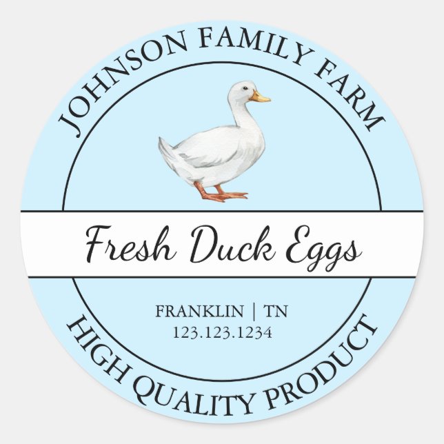 Farm Fresh Duck Egg Blue Label (Front)