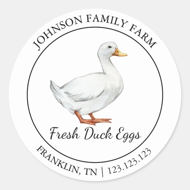 Farm Fresh Duck Egg Modern label (Front)