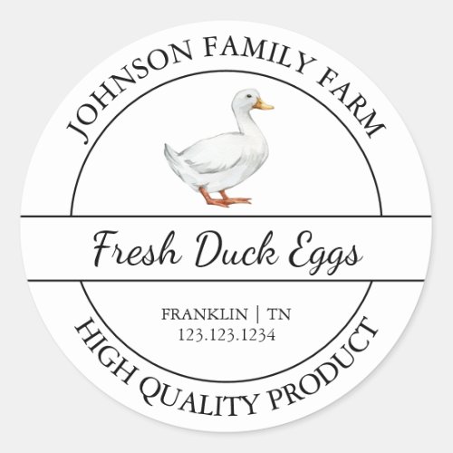 Farm Fresh Duck Egg White Label