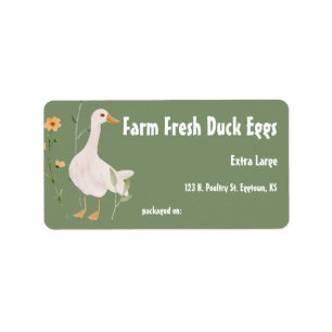 Farm Fresh Duck Eggs Egg Carton Label
