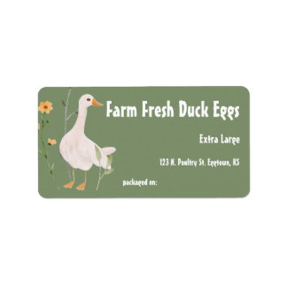 Farm Fresh Duck Eggs Egg Carton Label
