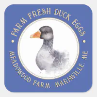 Funny duck cartoon illustration egg carton label