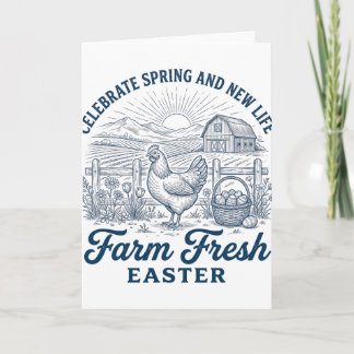 Farm Fresh Easter Chicken Spring New Life Hen  Card