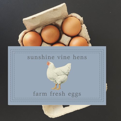 Farm Fresh Egg Carton Dusty Blue Rectangular Sticker
