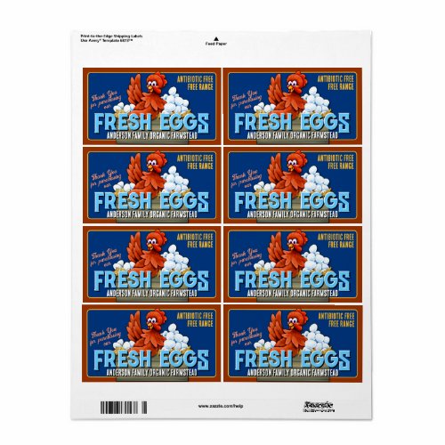 Farm Fresh Egg Carton Label 