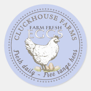 Farm Fresh Egg Carton Label Vintage Hen with Eggs