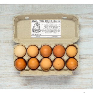 Farm Fresh egg handling and care card instructions Rectangular Sticker