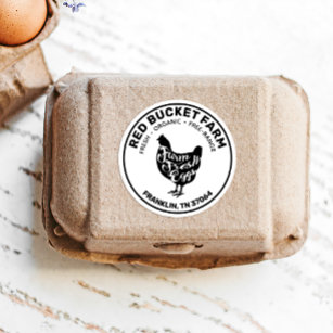 Fuutreo 1000 Pcs Farm Fresh Eggs Carton Labels 1.5 Inch Round Egg