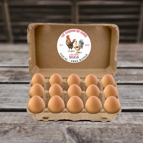 Farm Fresh Eggs Carton Label Sticker