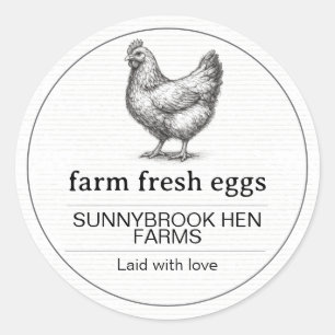 Farm Fresh Eggs Carton Label Sticker Custom
