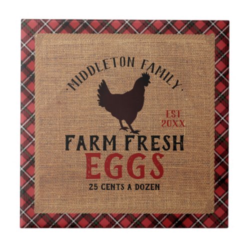 Farm Fresh  Eggs Ceramic Tile