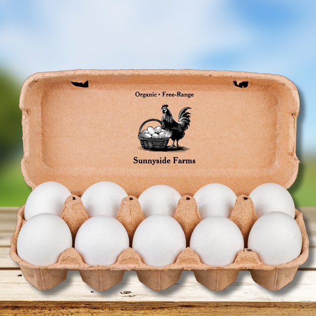 Farm Fresh Eggs Chick With Rustic Basket Self-inking Stamp (Creator Uploaded)