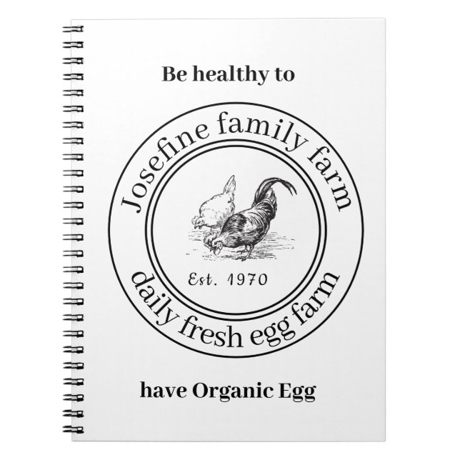 Farm Fresh Eggs Chicken Coop Rustic Country Farm Notebook (Front)