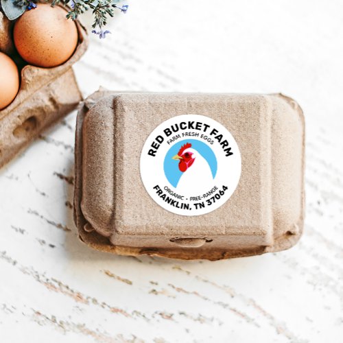 Farm Fresh Eggs Chicken Head Carton Label