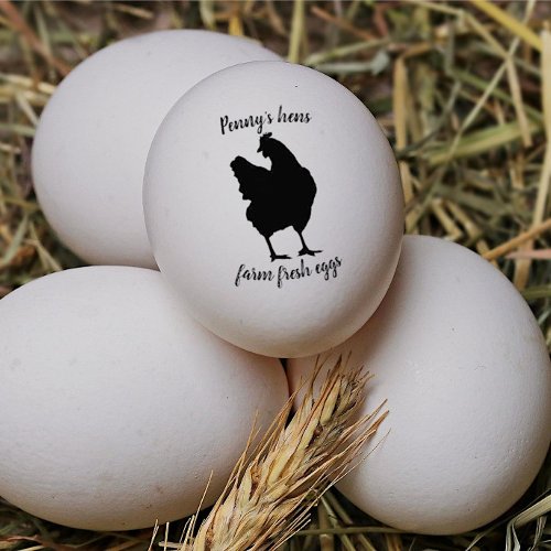 Farm Fresh Eggs Chicken Hen with Your Name  Rubber Stamp