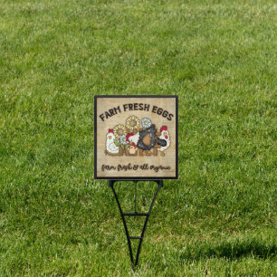 Farm fresh eggs chicken sign