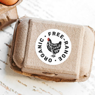 Farm Fresh Eggs Chicken Silhouette Carton Label