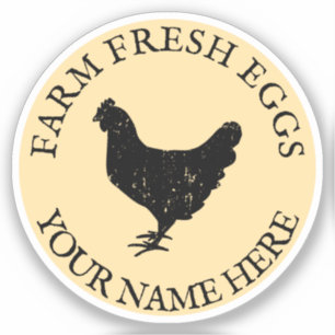Farm fresh eggs chicken silhouette custom vinyl sticker