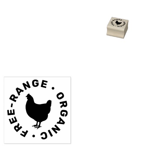 Farm Fresh Eggs Chicken Silhouette Rubber Stamp