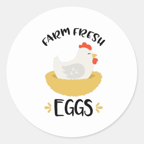 Farm Fresh Eggs Classic Round Sticker