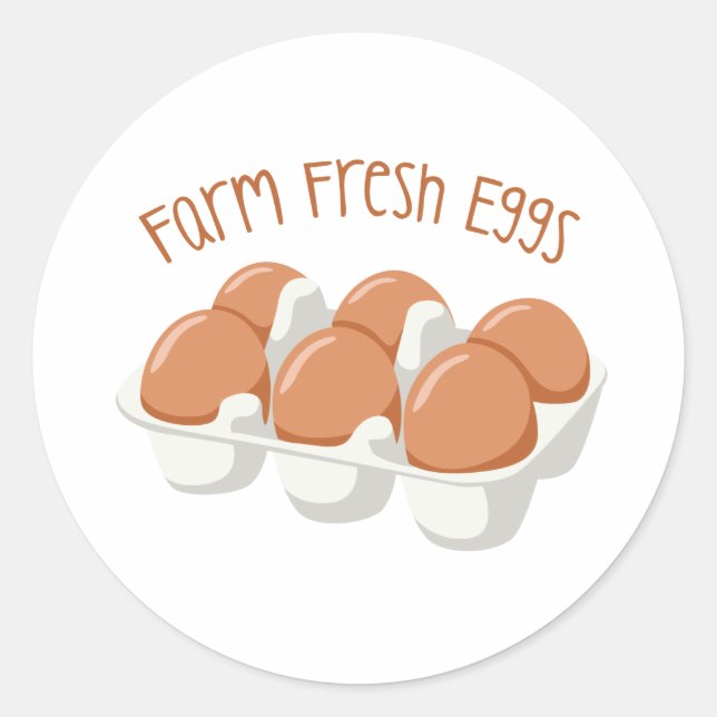 Farm Fresh Eggs Classic Round Sticker (Front)