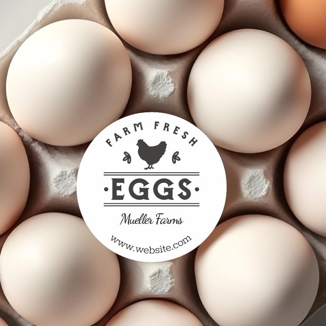 Farm Fresh Eggs Classic Round Sticker (Farm Fresh Eggs Sticker)