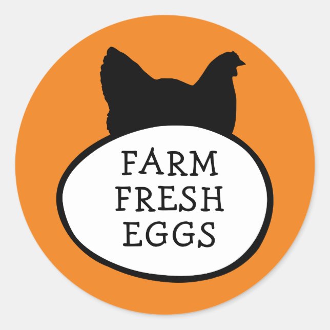 Farm Fresh Eggs Classic Round Sticker (Front)