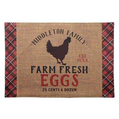 Farm Fresh  Eggs Cloth Placemat