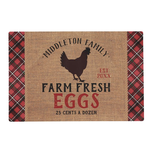 Farm Fresh 🥚🐓 Eggs Cloth Placemat (Front)