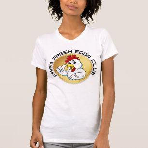 Farm Fresh Eggs Club Vintage Chicken Design   Rust T-Shirt