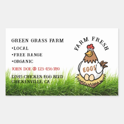 Farm Fresh Eggs Custom Egg Carton Label