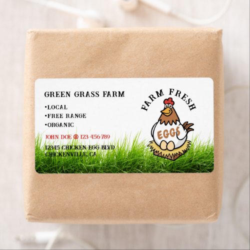 Farm Fresh Eggs Custom Egg Carton Label