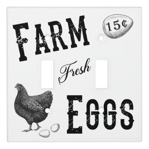 Farm Fresh Eggs Double Light Switch Plate Cover