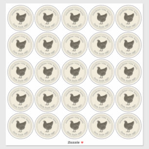 Farm Fresh Eggs Egg Carton Antique White 2.5 Inch Sticker