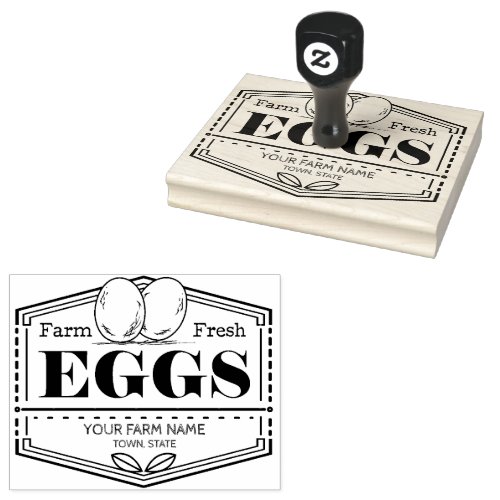 Farm Fresh Eggs  Egg Carton Rubber Stamp