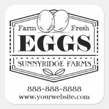 Farm Fresh Eggs | Egg Carton Sticker Label