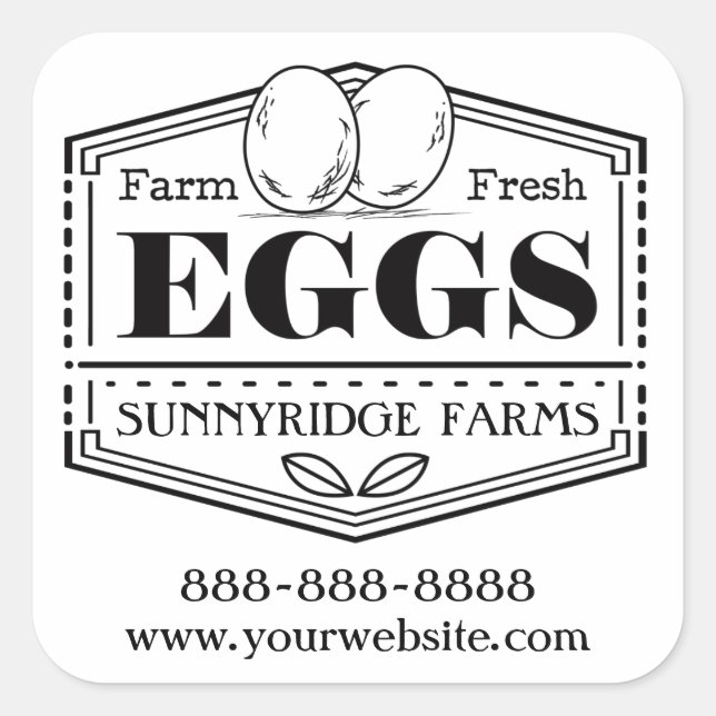 Farm Fresh Eggs | Egg Carton Sticker Label (Front)