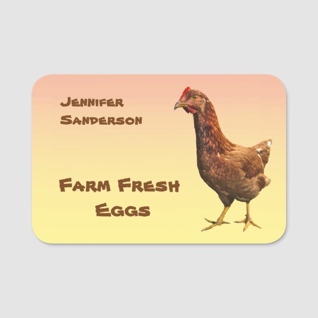 Farm Fresh Eggs Farmers Market Name Tag