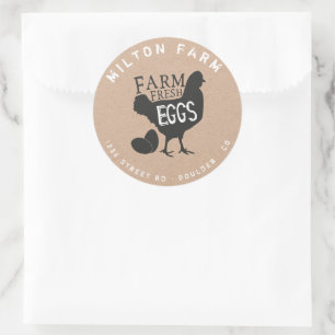 Farm Fresh Eggs Farmhouse Kraft Classic Round Sticker