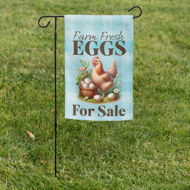 Farm Fresh Eggs for Sale Blue Garden Flag (In SItu)
