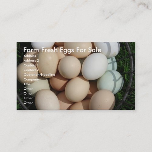 Farm Fresh Eggs For Sale Business Card Templates