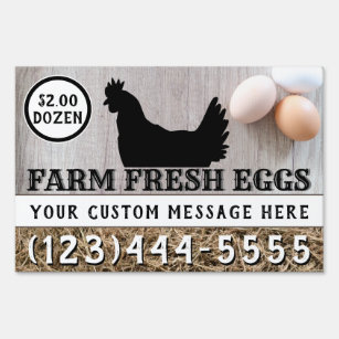Eggs for sale Chicken Steel Metal ground sign 