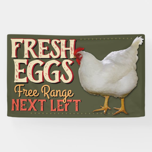 Farm Fresh Eggs For Sale Customizable Banner Sign (Horizontal)