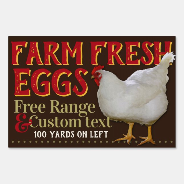 Farm Fresh Eggs For Sale Customizable Sign (Back)
