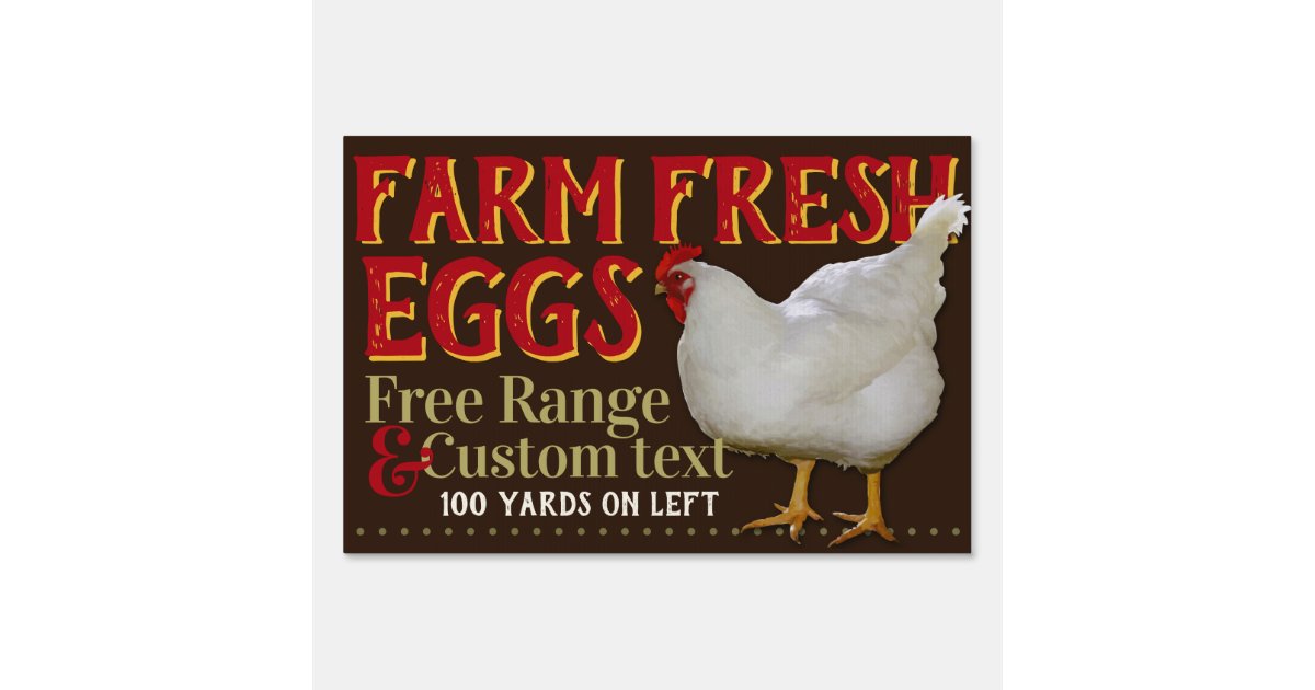 Farm Fresh Eggs For Sale Customizable Sign