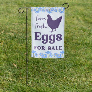 Farm Fresh Eggs for Sale Floral Garden Flag