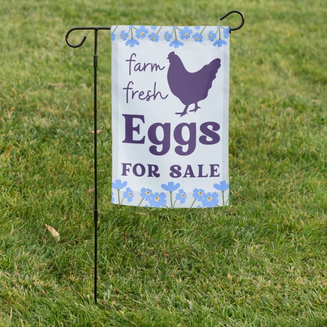 Farm Fresh Eggs for Sale Floral Garden Flag (In SItu)