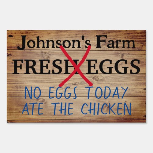 Farm Fresh Eggs For Sale Sign