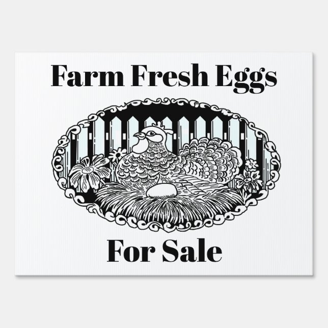 Farm Fresh Eggs for Sale Sign (Front)