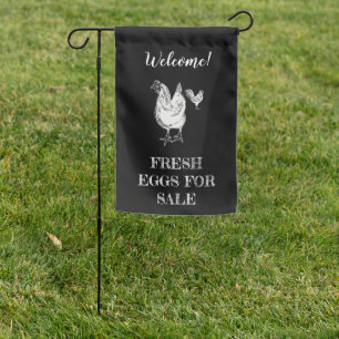 Farm Fresh Eggs For Sale Two Sided Chicken Custom  Garden Flag
